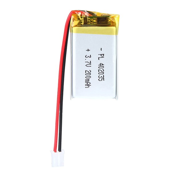 AKZYTUE 3.7V 200mAh 402035 Lipo Battery Rechargeable Lithium Polymer ion Battery Pack with JST Connector
