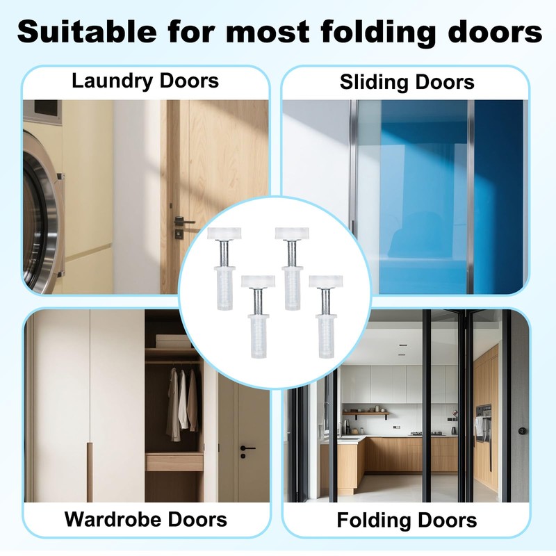BOXOB 4pcs Bi-Fold Door Top Roller Guide Wheel and Top