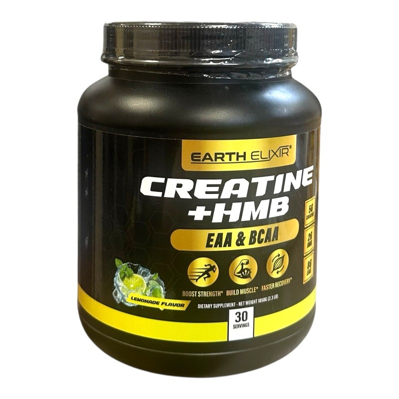 Earth Elixir Creatine HMB Supplement w/Essential Amino Acids Powder |
