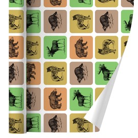 GRAPHICS & MORE Forest Animals Bear Moose Wolf Raccoon Gift Wrap Wrapping Paper Rolls