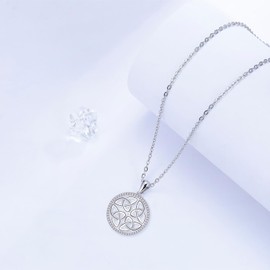 Micory Women's Necklace 925 Sterling Silver Lucky Charm Pendant Chain Jewellery Gift for Girls Wife Mother Daughter, Sterling Silver