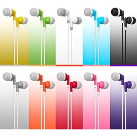 Maeline Bulk Earbuds 10 Pack Stereo Headphones Ideal for K-12-College Classrooms, Library, Travel, Gym, Museum, 3.5mm Plug, Tangle-Free Wired Earbuds for Phone, Tablet, Computer, Laptop, Multicolor