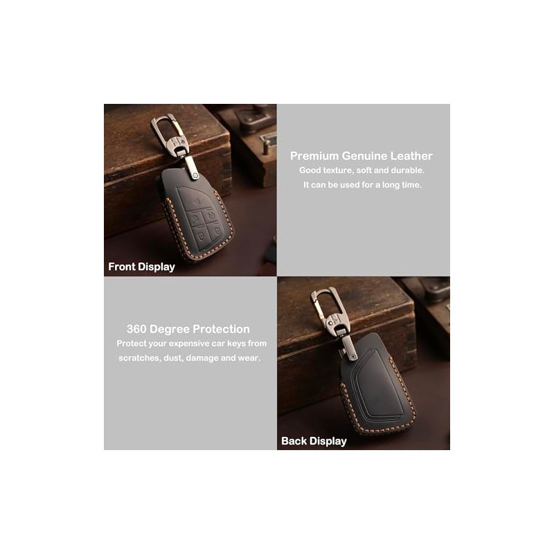 Genuine Leather Key Fob Cover for Chevy and GMC Vehicles