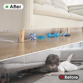 BOWERBIRD Clear Under Couch Blockers - Stop Toys from Going Under Couch Sofa Bed and Other Furniture - Suit for Hard Surface Floors Only