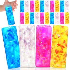 Sonwyoung 24 Pcs Water Snake Fidget Toy Can't Hold Water Novelty Trick Slippery Snake Wiggler Toys Tricky Wiggly Wiggler Tube for Home School Birthday Gifts, 4.33 x 1.57 Inches (Fresh Colors)