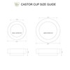 Light Grey Rubber Castor Cups 56mm Protect Wooden, Laminate, Tiled
