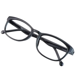 VisionGlobal Blue Light Blocking Glasses for Women/Men, Anti Eyestrain, Computer Reading, TV Glasses, Stylish Square Frame, Anti Glare (Black, 2.00 Magnification)