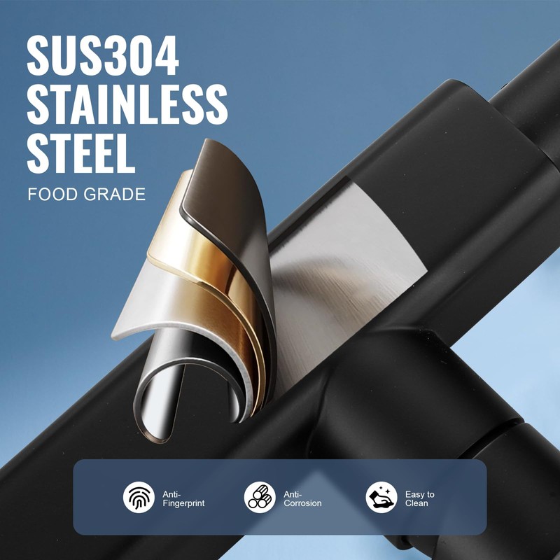 Kitchen Faucet with Pull Down Sprayer: ALEASHA Waterfall Kitchen Faucet