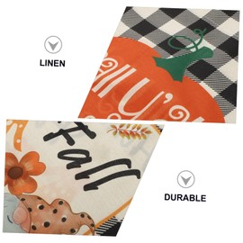 KONTONTY 3pcs Double-Sided Pumpkin Garden Flags for Fall Seasonal Outdoor Banners for Thanksgiving Farmhouse Style Decoration for Courtyards and Patios