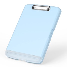 Rimilak Plastic Clipboard with Storage, High Capacity Nursing Clipboards with Pen Holder, Slim Clipboard Storage Box with Heavy Duty Clips, Clipboard Folder Side-Opening, Dark Green