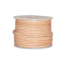 Cords Craft® 1 mm Round Genuine Leather Cord for Making Jewelry Necklaces & Bracelets Beading Work | Wraps DIY Crafts and Project Works (21.87 Yards) Color - Natural
