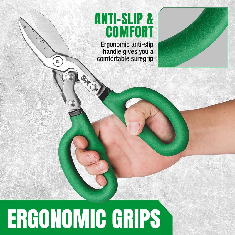 SK 10" Compound Action Tin Snips, Metal Shears with Forged