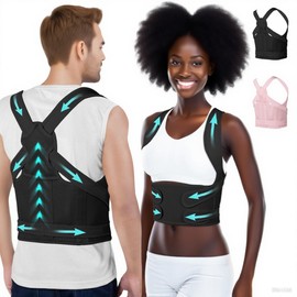 Posture Corrector for Women and Men,4 In 1 Adjustable Full Back Brace,Posture Braces Can Relieve Upper and Lower Back Pain, Shoulder Braces for Hunchback,Scoliosis, Lumbar Spine, Spine（Ebony Black）