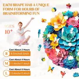 Wooden Puzzles for Adults, 3D paper succulent Jigsaw Puzzles for Adults, Wooden Puzzle for Family Game and Birthday Gift Idea for Friends (34 * 34cm,290pcs)