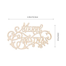 NUOBESTY 20pcs Merry Christmas Wooden Cutouts Unfinished Wood Xmas Letter Slices Letter Hanging Plaques for Christmas Tree Home Wedding DIY Decor
