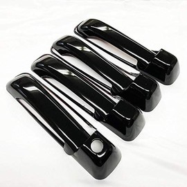 S SIZVER Ultra Finish Glossy-Black Series 8pcs Door Handle Covers Compatible with RAM