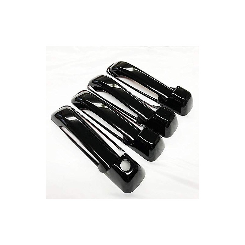 S SIZVER Ultra Finish Glossy-Black Series 8pcs Door Handle Covers