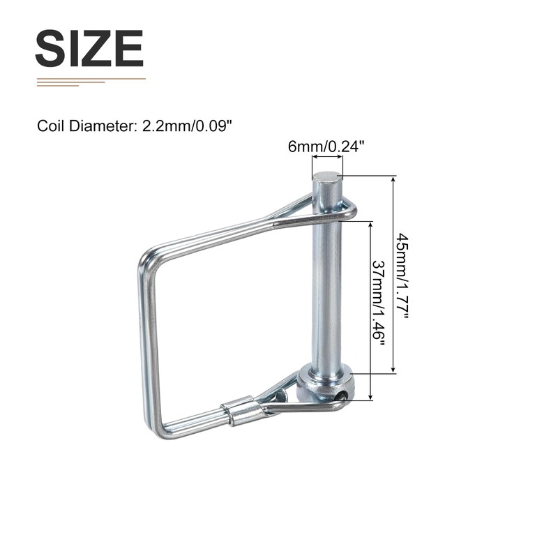 DTGN 6mm x 45mm (DxL) Axle Lock Pin for Agricultural