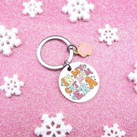 UYBEPU Cat Mom Mothers Day Gifts for Women Crazy Cat Lady Gifts Cats Themed Gift Ideas In My Cats Mom Era Keychain Valentines Mothers Day Gift for Pet Moms Cute Paw Keychain
