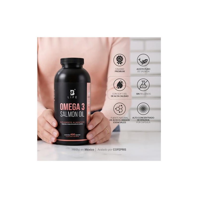 B Life Omega 3 Aceite Puro de Salmón 400 cápsulas