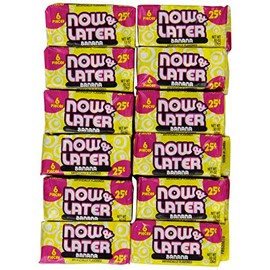 Now and Later Banana Flavored Candy Twenty Four 6-piece Bars (22.32Oz)