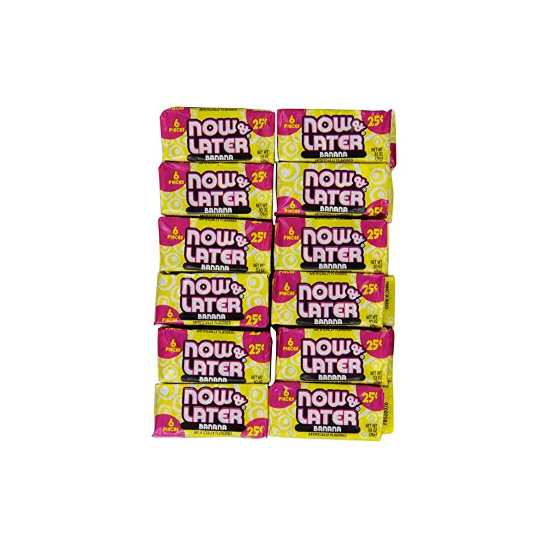 Now and Later Banana Flavored Candy Twenty Four 6-piece Bars