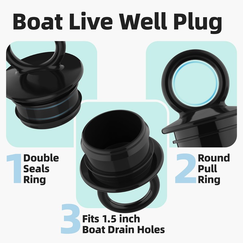 Sxkxm PVC Push-in Boat Drain Plug Compatible with T. H.