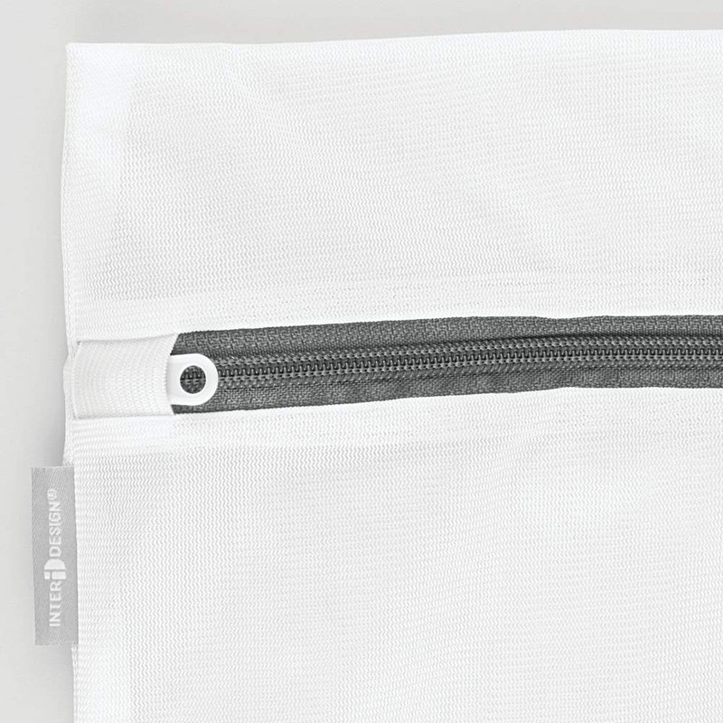 iDesign Medium Mesh Laundry Bag for Delicates - White