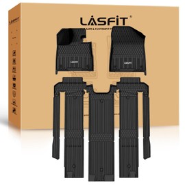 LASFIT Floor Mats Fit for Toyota Sienna 2021-2024 2025 (7 Passengers) All Weather TPE Custom Fit Floor Liner for Toyota Sienna 7 Seats Front and Rear Car Mats, Black