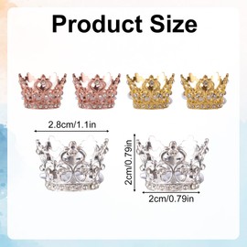6pcs 7 Inch Mini Desk Goose Crown,Small Tiny Micro Metal Magnetic Goose Statue Headwear Little Cute Desktop Gooses Outfits Clothes Costume Accessories for Toy Doll Decoration