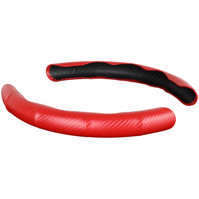 KEEPDSGN 15''Car Steering Wheel Cover Leather Non-Slip Carbon Fiber For