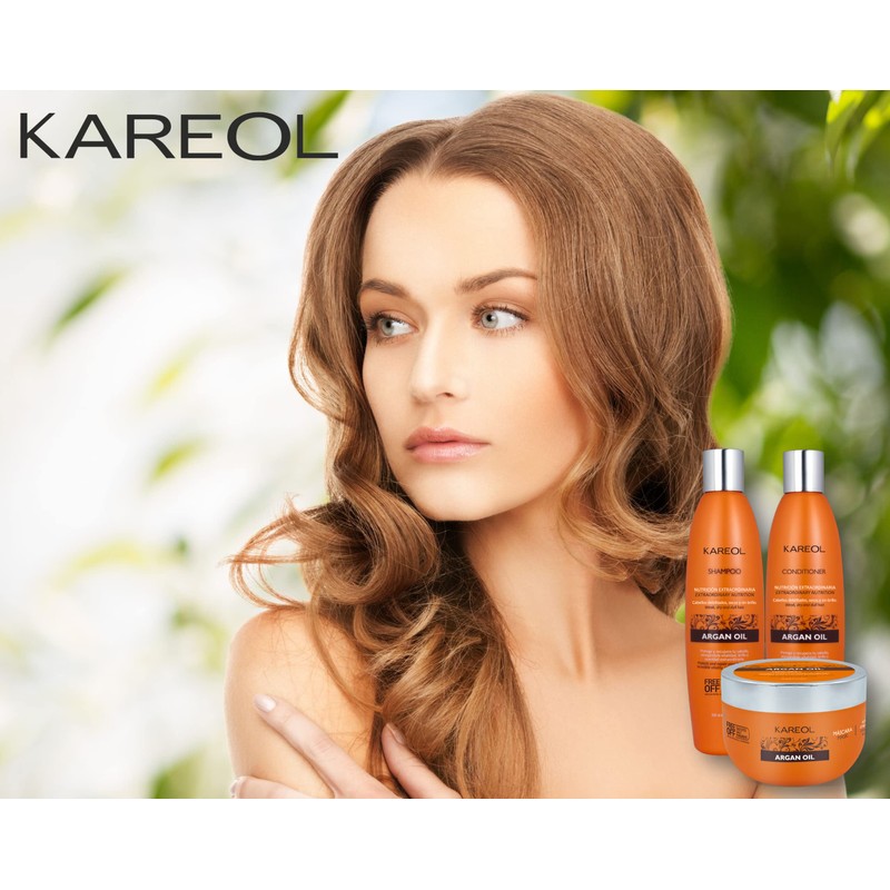 Kareol Argán Shampoo · Nutrición Extraordinaria Antioxidante 300ml