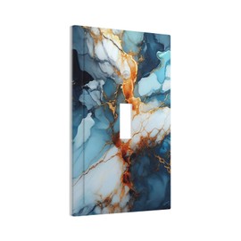 Wpshijia Light Switch Cover Plate Golden Abstract Luxury Marble 1 Gang Single Toggle Decorative Switch Plates Wall Plates Electrical Faceplate for Livingroom Bathroom Decor