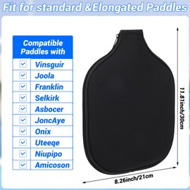 ElevateTech Pickleball Paddle Cover, Universal Pickleball Racket Cover Bag Pickleball Racket Carry Sleeve Black Paddle Storage Bag Neoprene Pickleball Protection Accessory, Prevents Scratches