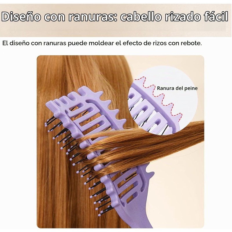 Cepillo para Cabello Rizado, Definidor de Rizos, Beige