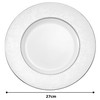 Narumi 51461-5120P Plate, Milano Bianca, 10.6 inches (27 cm), White,