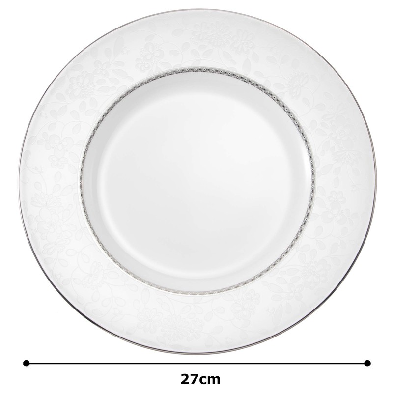 Narumi 51461-5120P Plate, Milano Bianca, 10.6 inches (27 cm), White,