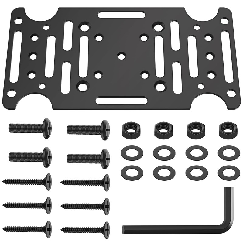 KOPKIO Universal Mailbox Mounting Bracket, Black Steel, Post Mount, 4mm
