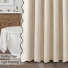 XOGUIBO - Cortina de ducha festoneada de lino beige, modernas,