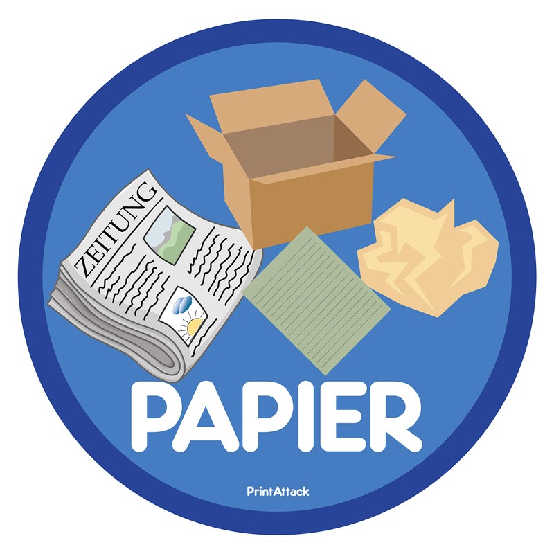 P040 | PrintAttack 6+1 Set Waste Separation Stickers Scratch, Weather