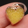 LHJ 6 Pcs Natural Heart Shape Druzy Agate Stone Pendant