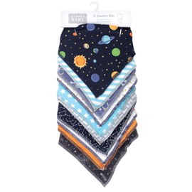 Hudson Baby Unisex Baby Cotton Fleece Bandana Bibs