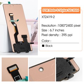 Screen for Motorola Moto G Stylus 5G 2024 Screen Replacement for Moto G Stylus 5G 2024 LCD Screen XT2419-1,XT2419-2 Touch Display Digitizer Assembly Repair Parts(Black No Frame)