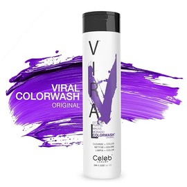 Celeb Luxury Viral Colorwash: Purple Color Depositing Shampoo Concentrate, 10 Vivid And Pastel Colors, Stops Fade, 1 Quick Wash, Cleanse + Color, Sulf