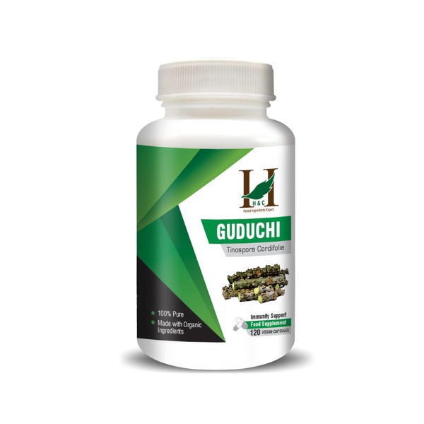 H&C Guduchi/Giloy Capsules (Tinospora Cordifolia) - 900mg per Serving, 120