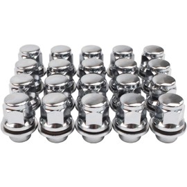 M12x1.25 Lug Nuts with Mag Flat Seat 20 pcs 13/16" 21mm Hex 1.5in Chrome Compatible with Q70 Q45 Q50 G37 I30 350Z 370Z 200SX