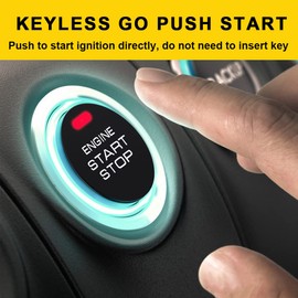BANVIE ① Passive keyless Entry Car Alarm System + ② Remote Engine Starter + ③ Push to Start Iginition Button (with Siren)