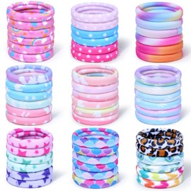 54 Pieces Hair Bobbles for Girls and Women, Nylon Hair Bands, Ponytail Holder, Soft Hair Ties, No Damage for Girls, Thick, Straight, Curly Hair