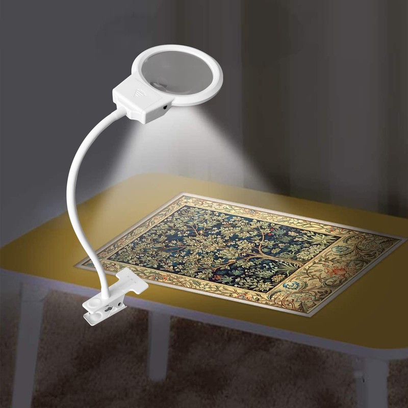 Kulannder LED Magnifying Lamp for Diamond Painting Tools, 4X &
