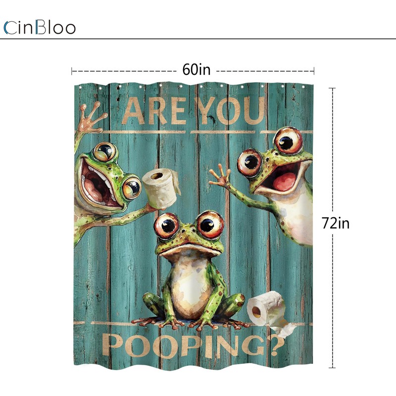 Are You Pooping Frog Funny Retro Farmhouse Door Bathroom Shower